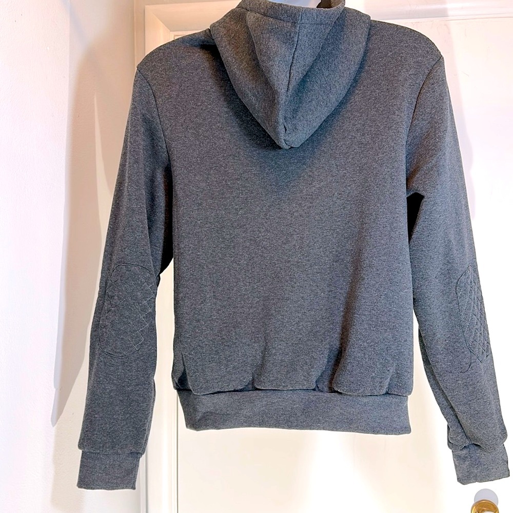 Street Rules Streetwear Steel-Grey Quilted Zip Up Fleece Hoodie MED NWT - Picture 4 of 16